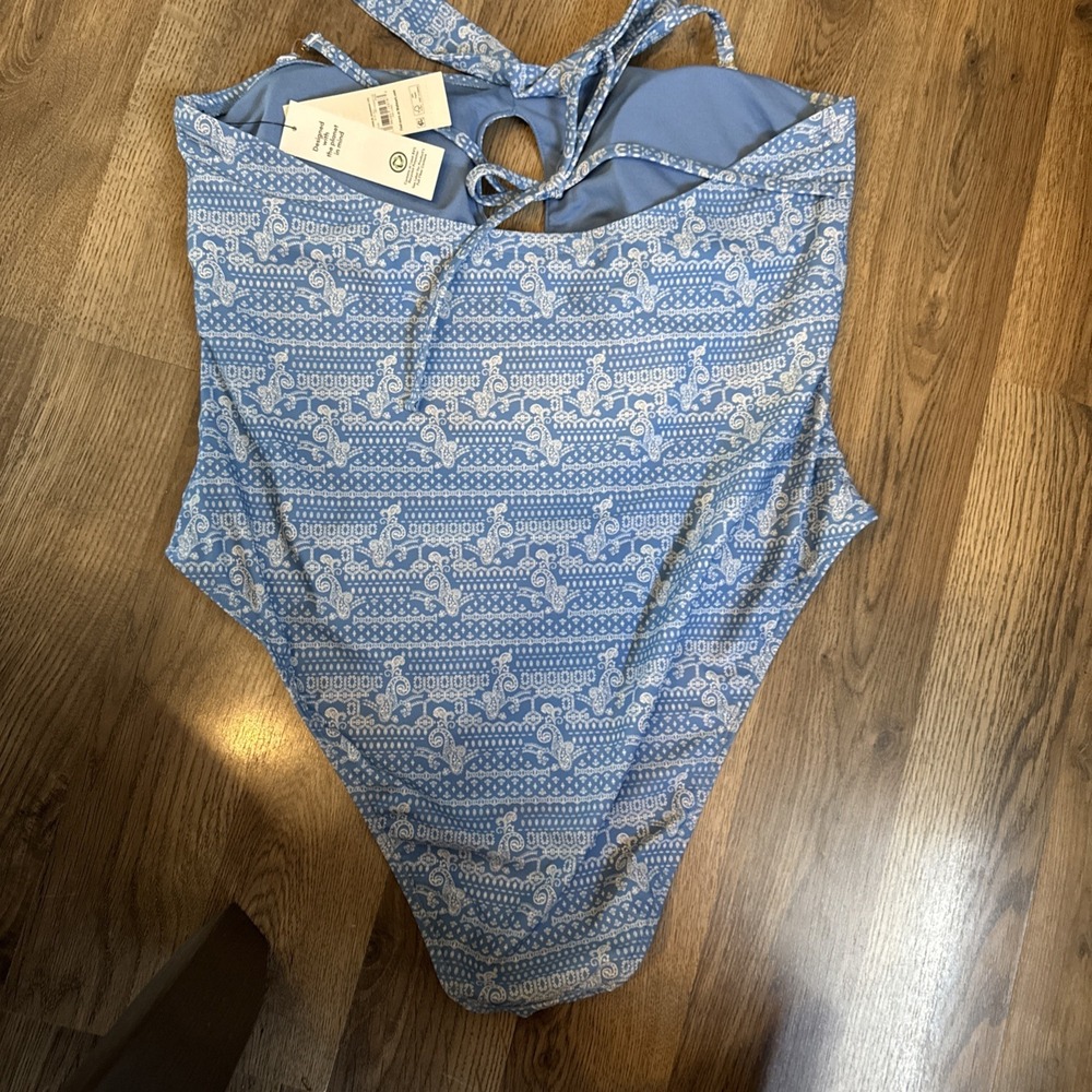 No Boundaries Blue Ash one piece Swimsuit XXL 20 NWT Cheeky High Leg - Picture 7 of 7